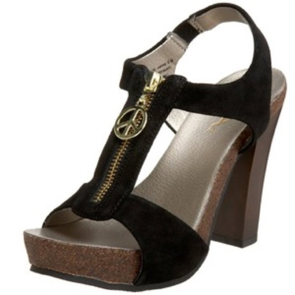 MIA Suede Boho Peace Sign Platforms